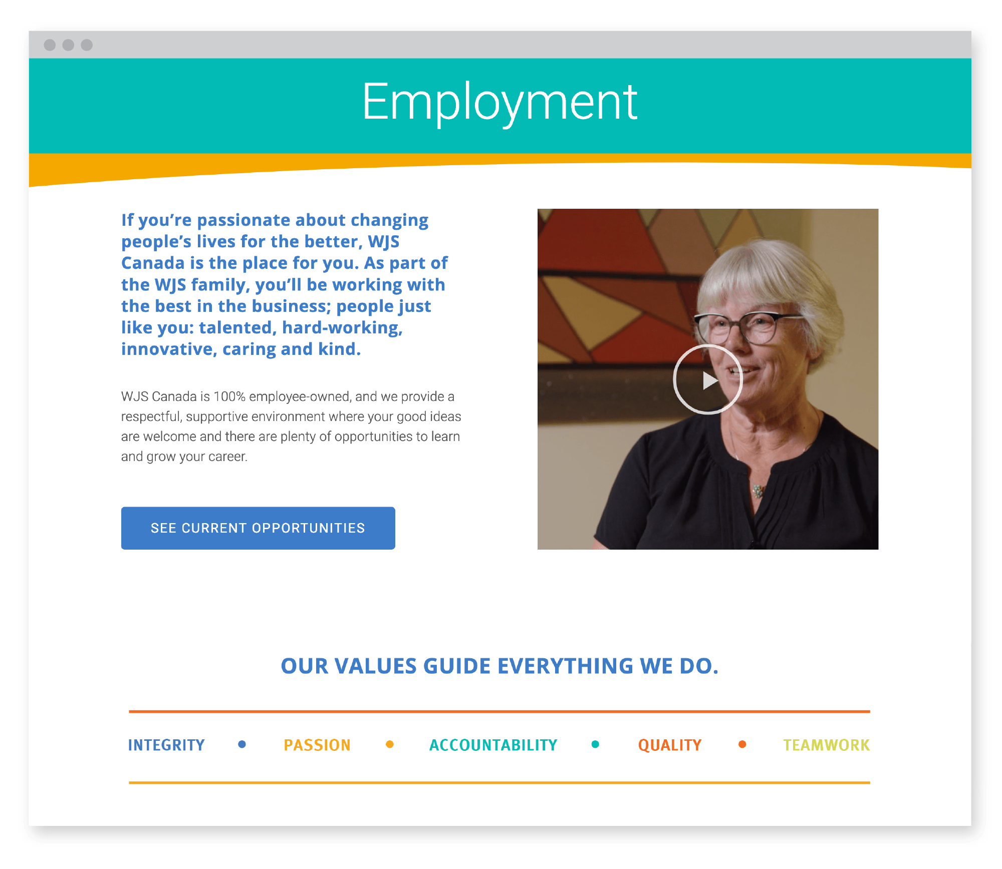 WJS employment webpage intro